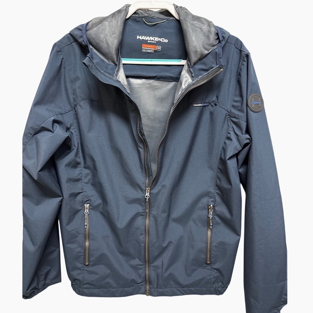 Hawke & Co Performance Windbreaker Jacket Mens Medium Navy EUC